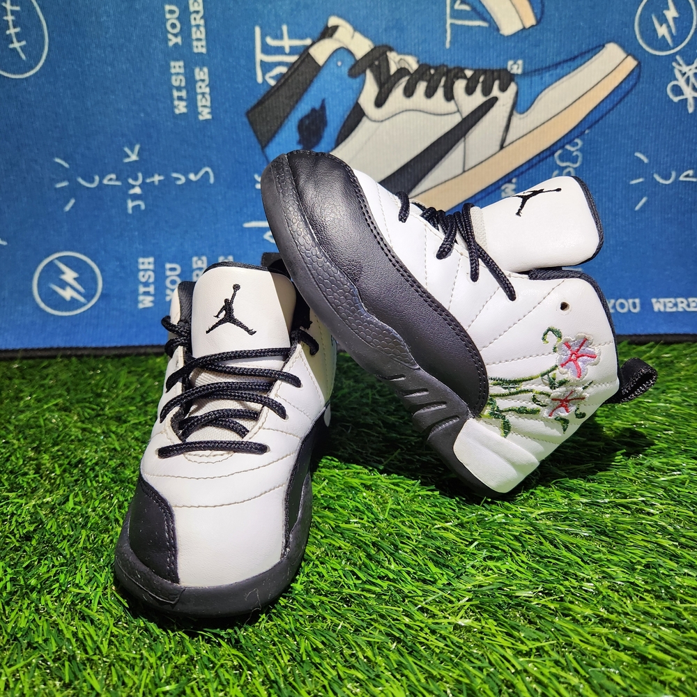 Jordan 12 Retro 9C (Infant/Toddler) White/Black/Vivid Green/Lavender